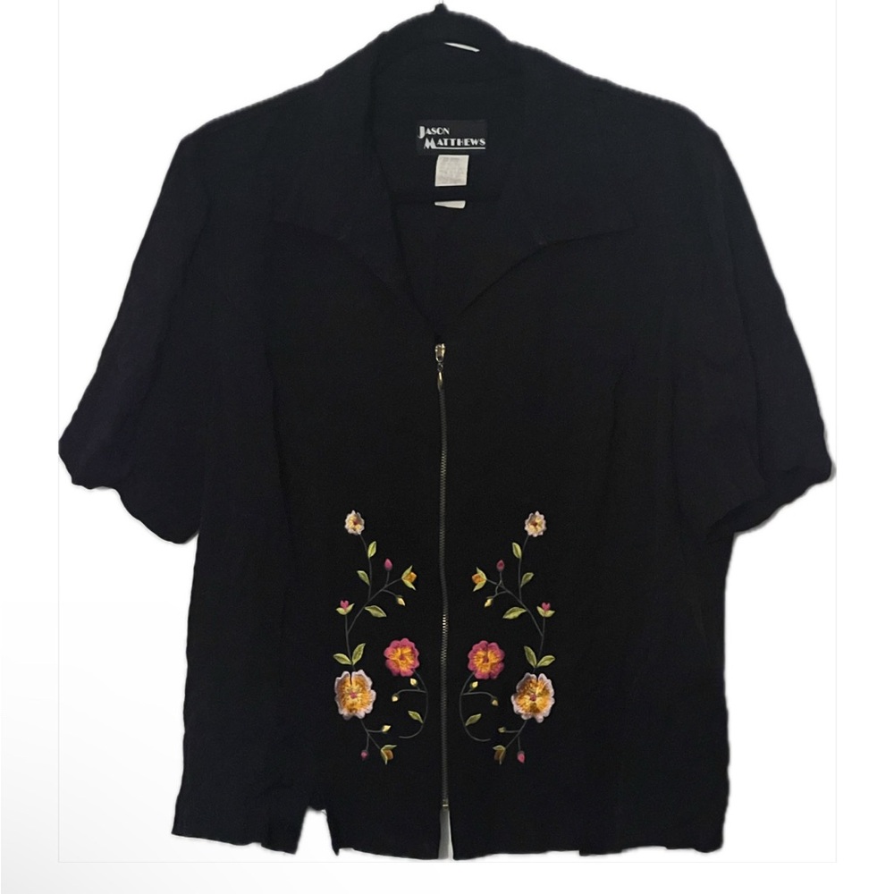 Jason Matthews Vintage Women’s Floral Front Zip Lightweight Jacket